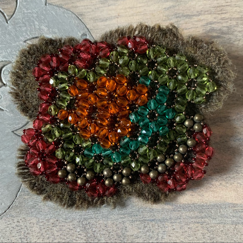 Maria Calderara beaded brooch